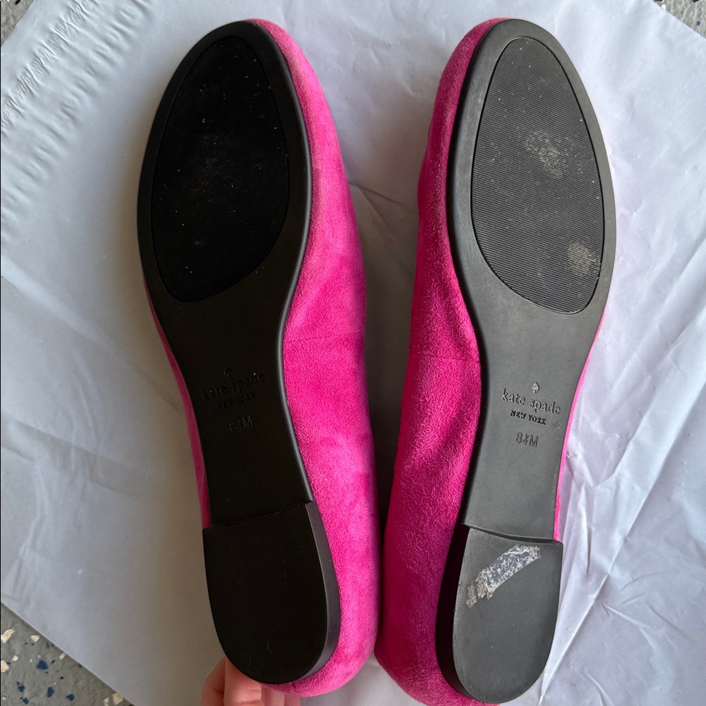 Kate Spade “yes please” Pink gold Ballet Flats size 8.5 women’s - Picture 13 of 14
